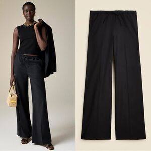 NWT J CREW Superwide Stratus pant in city twill in black